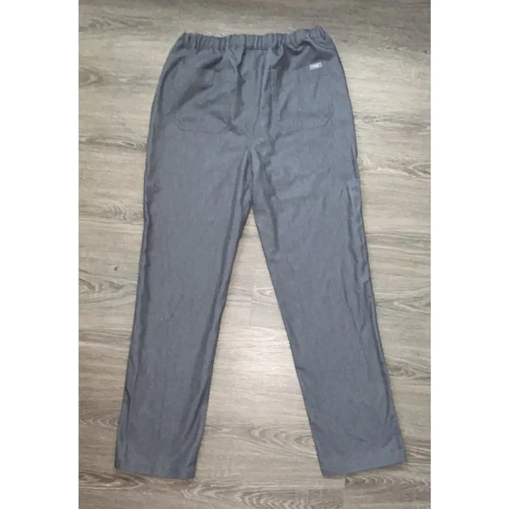 FIGS Men’s Gray Scrub Pants Size S Solid Knit Drawstring FM4500